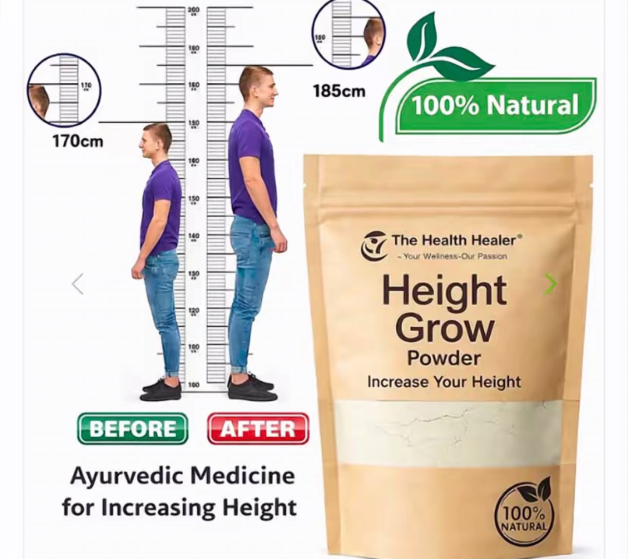 Height Grow Powder - Natural Height Growth & Bone Strong Formula