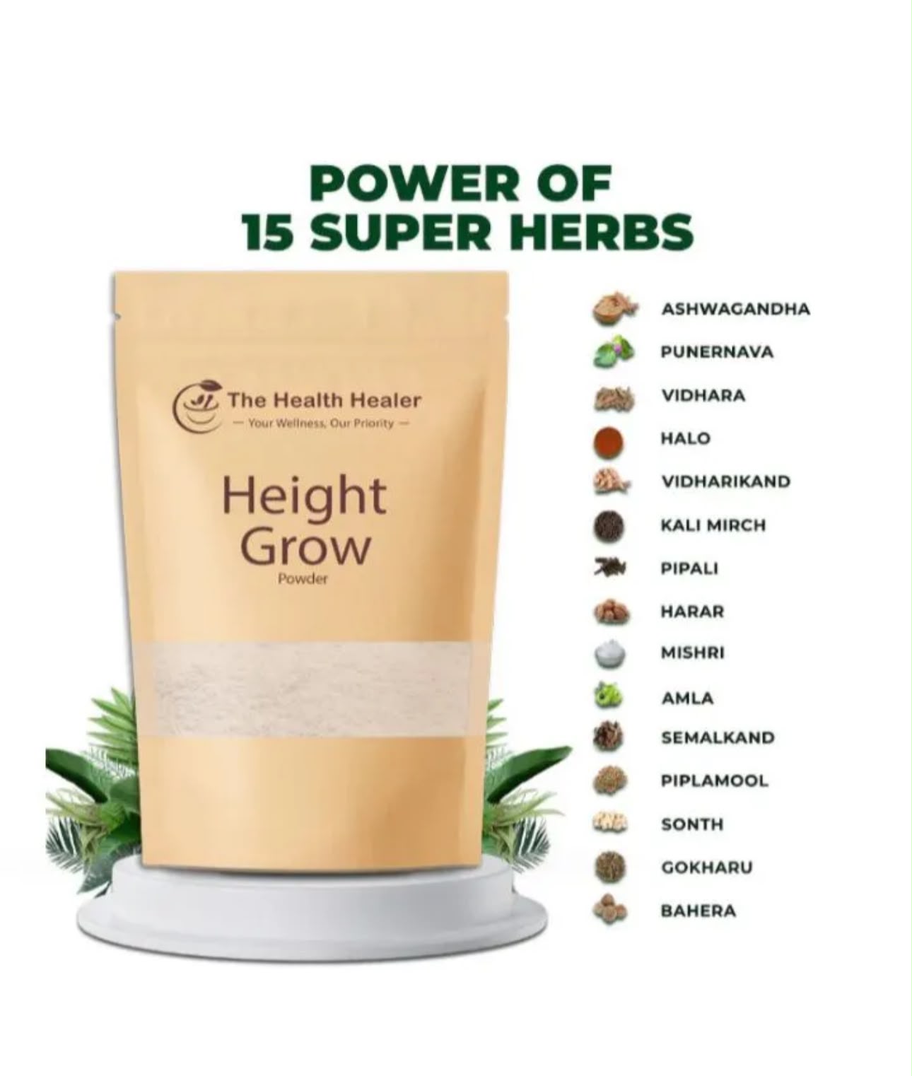 Height Grow Powder - Natural Height Growth & Bone Strong Formula